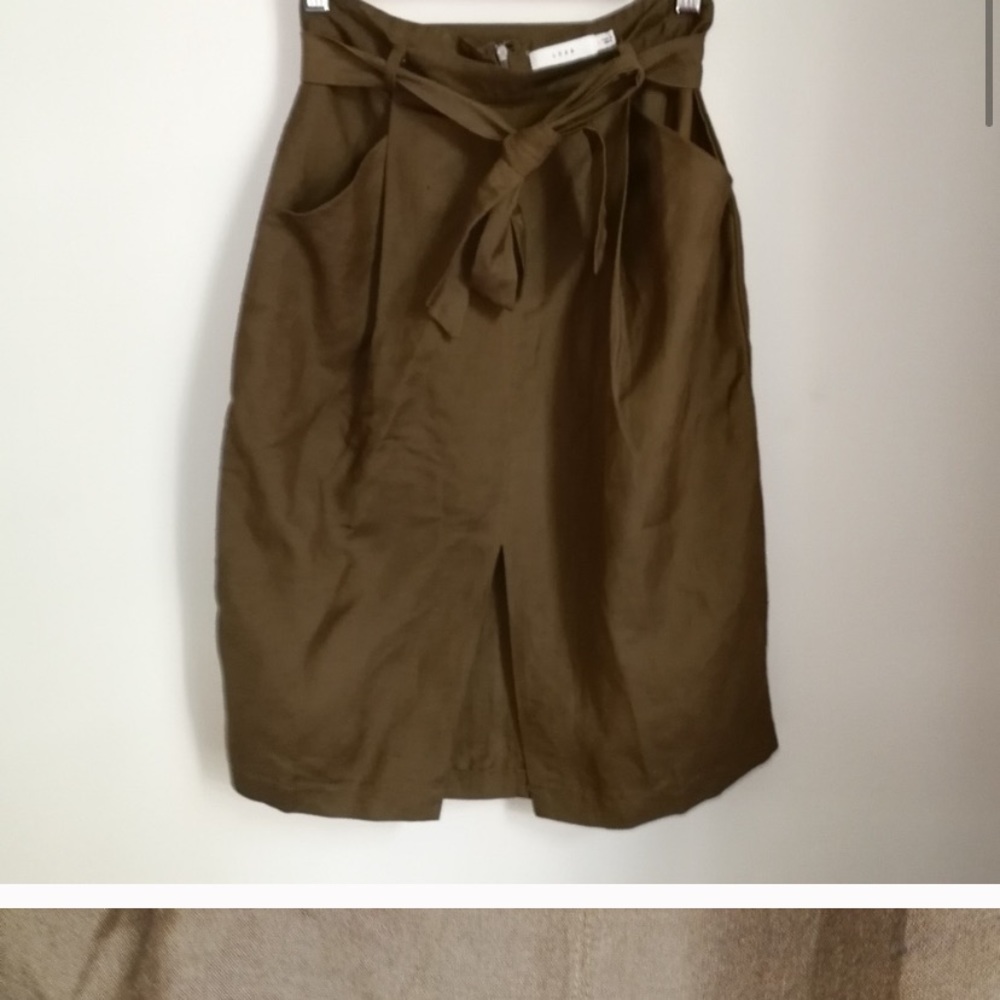 Lush NWT Linen Kaki Linen Short Skirt, size S